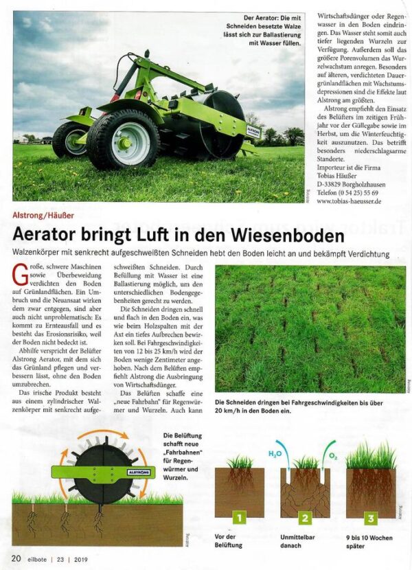 Wiesenwalze Alstrong Aerator 840T, Belüftung, Grünlandpflege – Bild 9