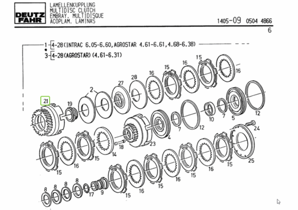 Lamellenträger,Powermatic, Deutz-Fahr Dx, Agrostar,6.31, 6.61,etc – Bild 3