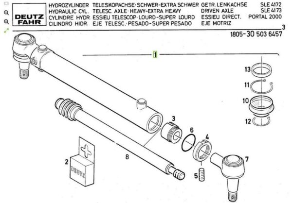Lenkzylinder Deutz, Nr. 04310246 Dx 90, Dx 110, Dx 140, etc.