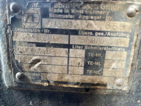 Deutz Dx 6.10, Dx 6.30, Dx 6.50 Vorderachse ZF APL-350 – Bild 2