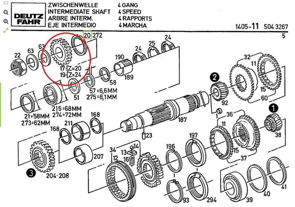 Zahnrad z=20, Nr. 04401333, Deutz, Deutz-Fahr – Bild 3