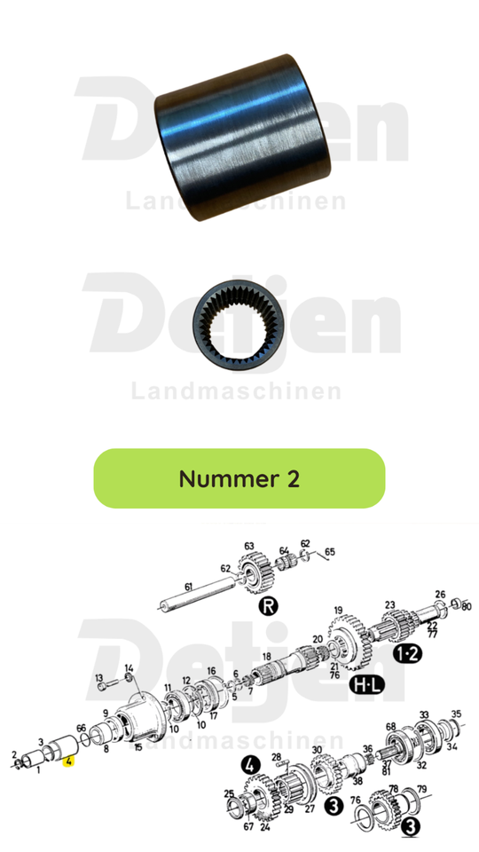 Verbindungsmuffen für Zapfwelle/Hohlwelle Deutz, Deutz-Fahr – Bild 2