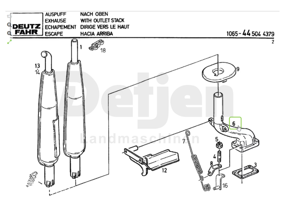 Krümmerstutzen für Deutz Dx 3, Deutz-Fahr Dx 3.60, 3.50, 3.30 – Bild 3