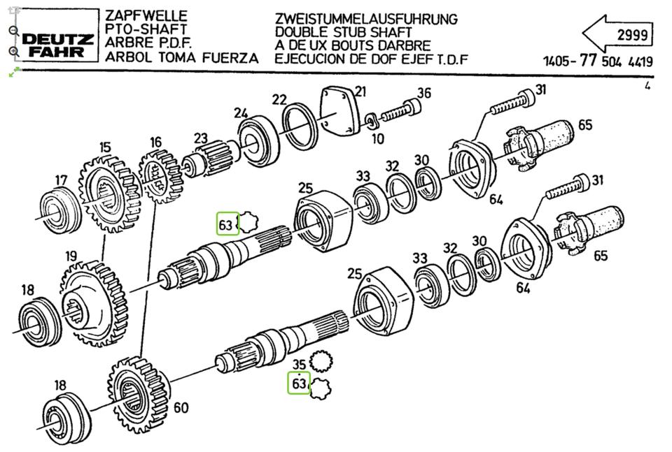 Zapfwellenstummel für Deutz Dx 4.50, Dx 110, Dx 92, Dx 6.10, usw. – Bild 2